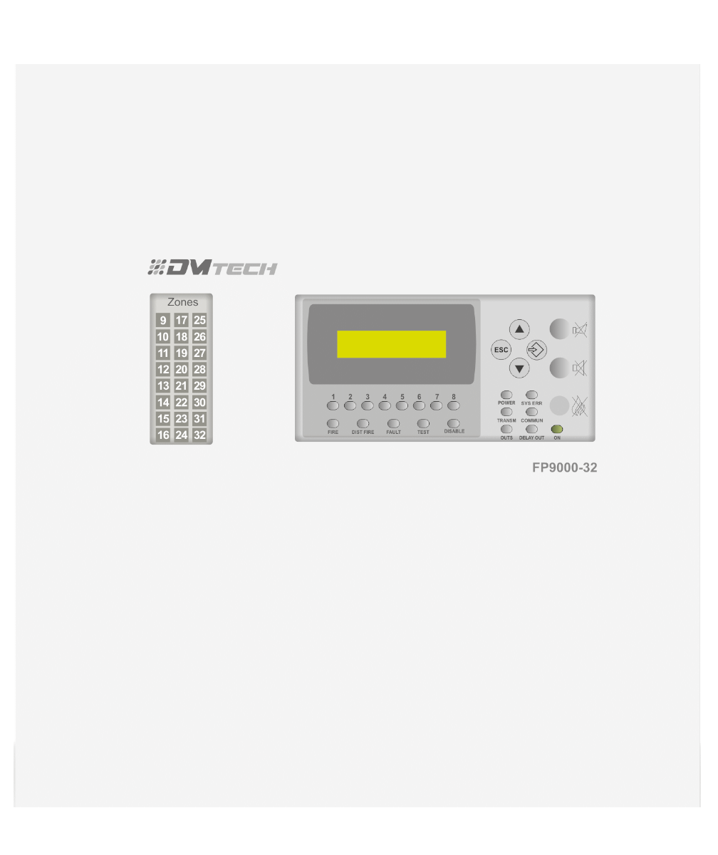 imgi_10_fp9000-metal-16-24-32_082024_1 Centrale Incendie Conventionnelle 16 Zones DMTech – 16 zones – Image 1